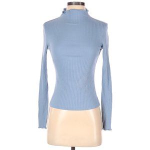 Shein Blue Ribbed Turtleneck